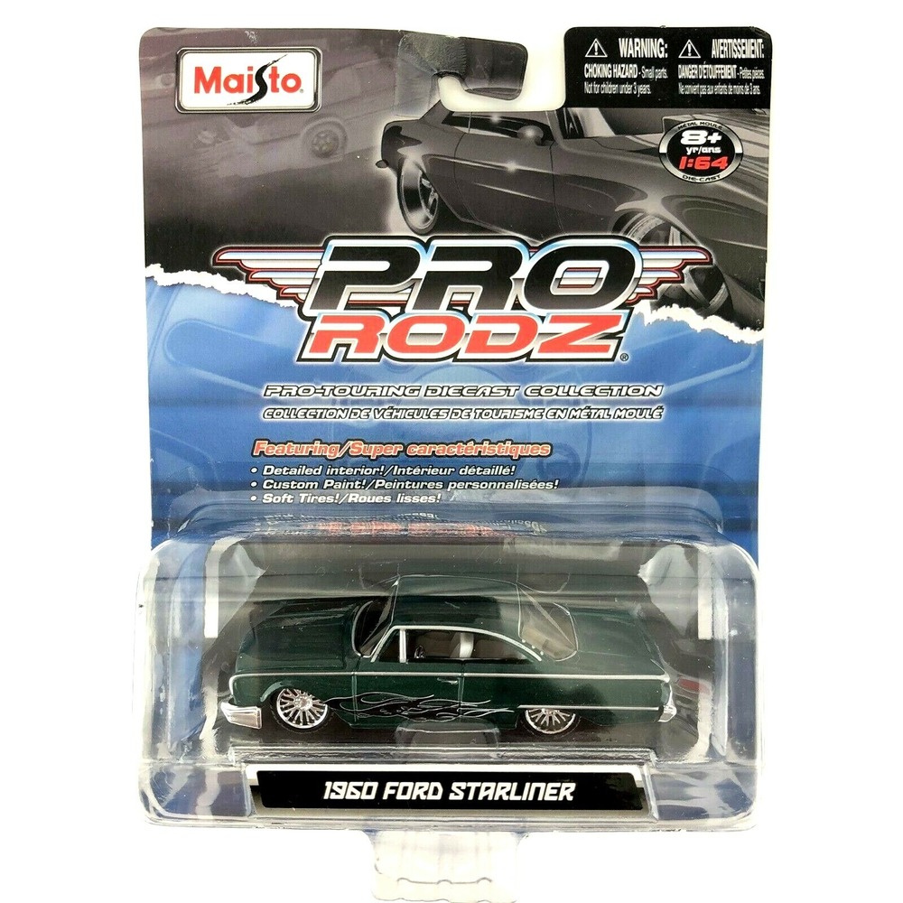 Maisto Pro RodZ 1960 60 Ford Starliner Car Metallic Green Die Cast 1/64 Scale